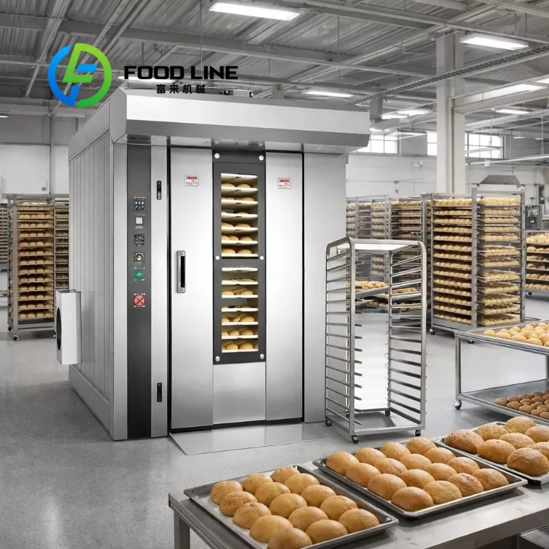 Bakery Rotary Rack Oven Double Deck Double Layer Glass Door Heat Insulation System Design Cafe Bakery Counter Use Fast Ship