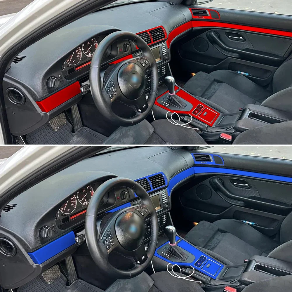 Carbon Fiber For BMW 5 Series E39 1999-2004 Car Film Interior Stickers Center Console Gear Dashboard Air Door Handle Lift Panel - view 6