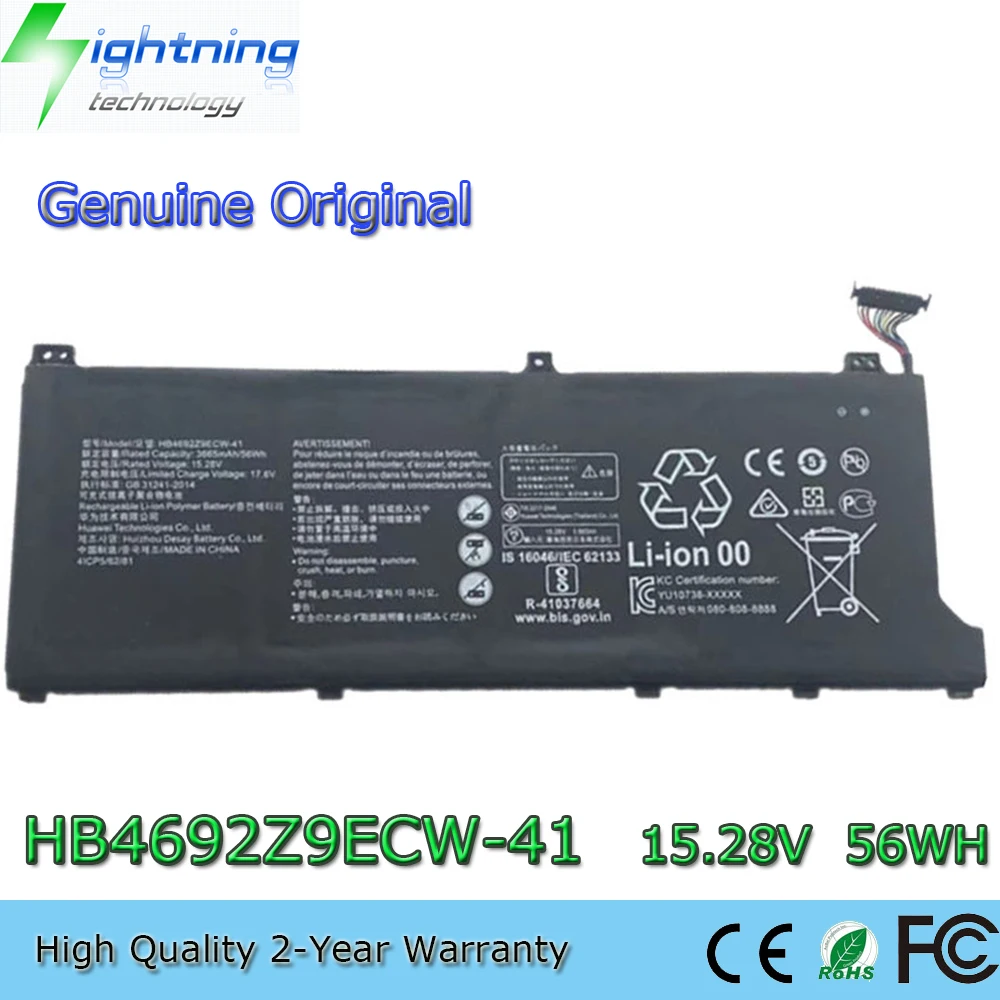 Brandnew Genuíno Original Hb4692z9ecw41 15.28v 56wh Bateria do Portátil para Huawei Matebook d 1453010tvs Honra Magicbook 14