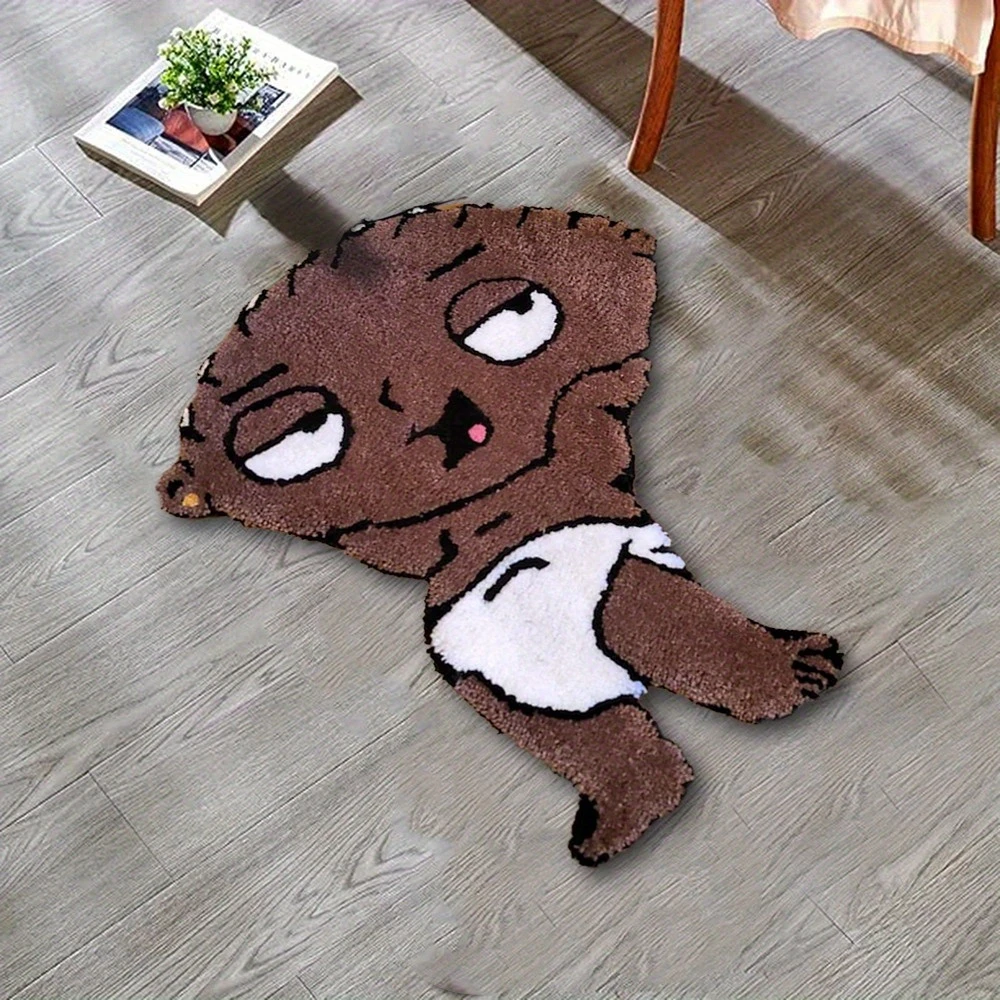VIKAMA Cartoon Character Doormat Non-Slip Absorbent Bathroom Trendy Entryway Rug Decor