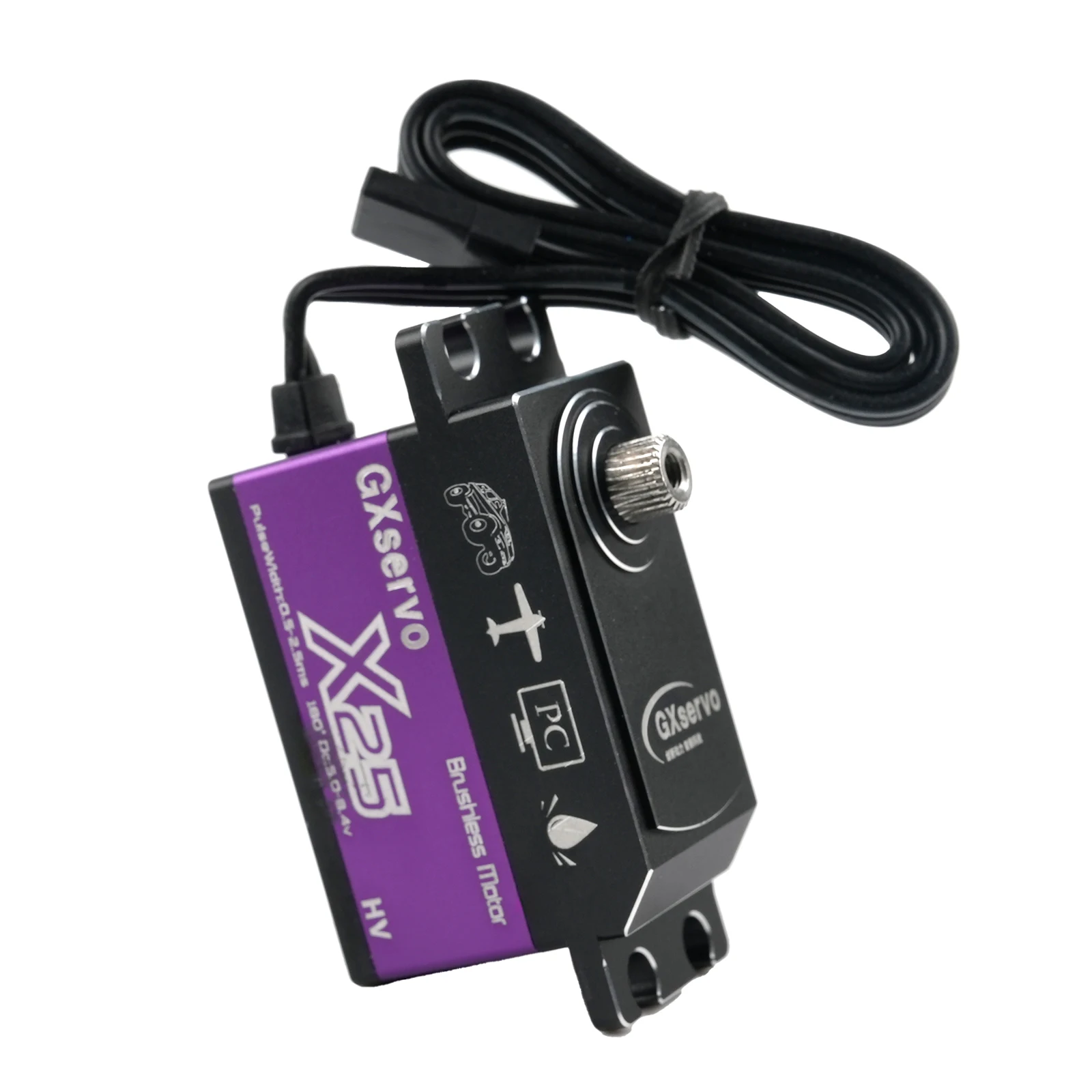 Servo sans balais X25 GX 25KG, coque en aluminium, couple élevé, engrenage entièrement métallique, étanche 1:10, corps court pour voiture Robot RC