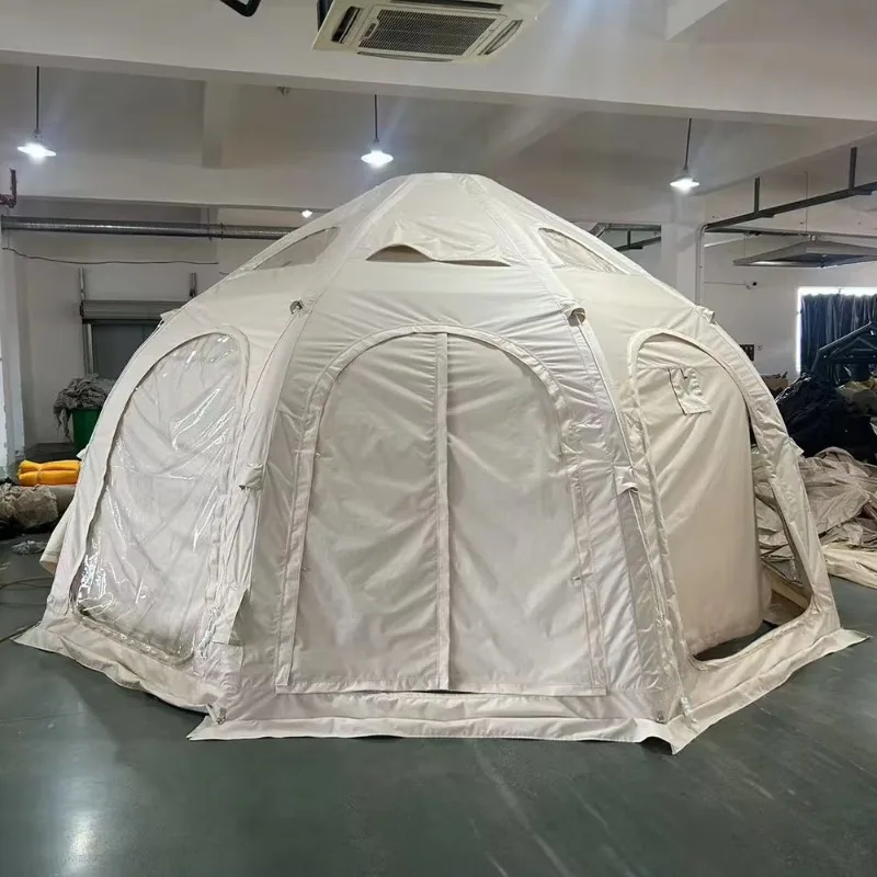 

Round Dome Tent Big Space Cotton Canvas Inflatable Air Outdoor Camping Tent for Outdoor Camping Family Activity
