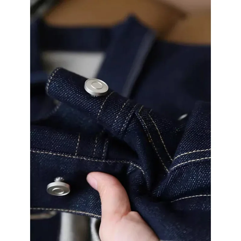 Retro prošívaná barevná bloková krátká tenká džínová bunda pro ženy, jaro, podzim, bavlněné pracovní oblečení, zeštíhlující studentský top - náhled 2