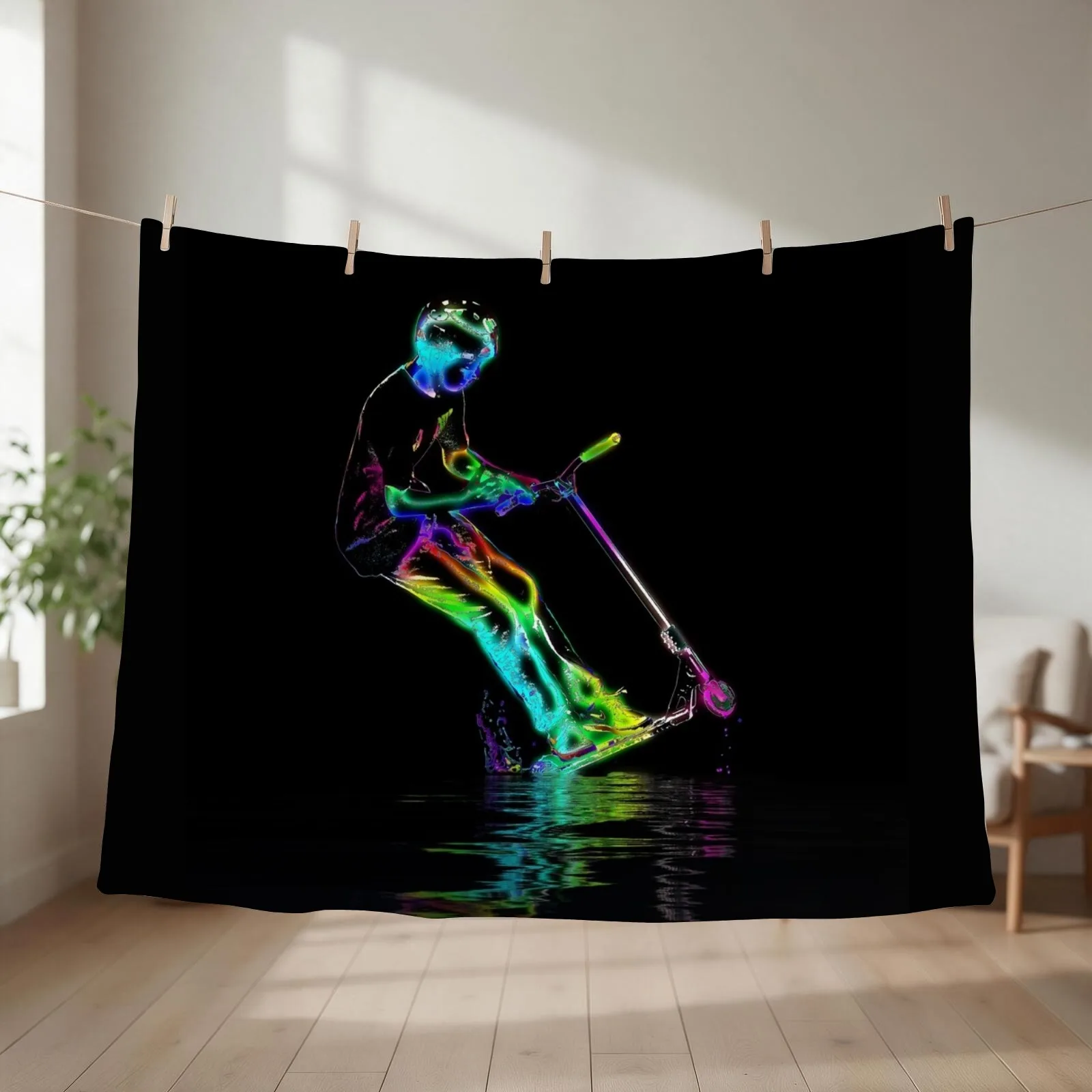 Puddle Jumping - Scooter Boy Throw Blanket for winter Decoratives Furry Summer Blankets