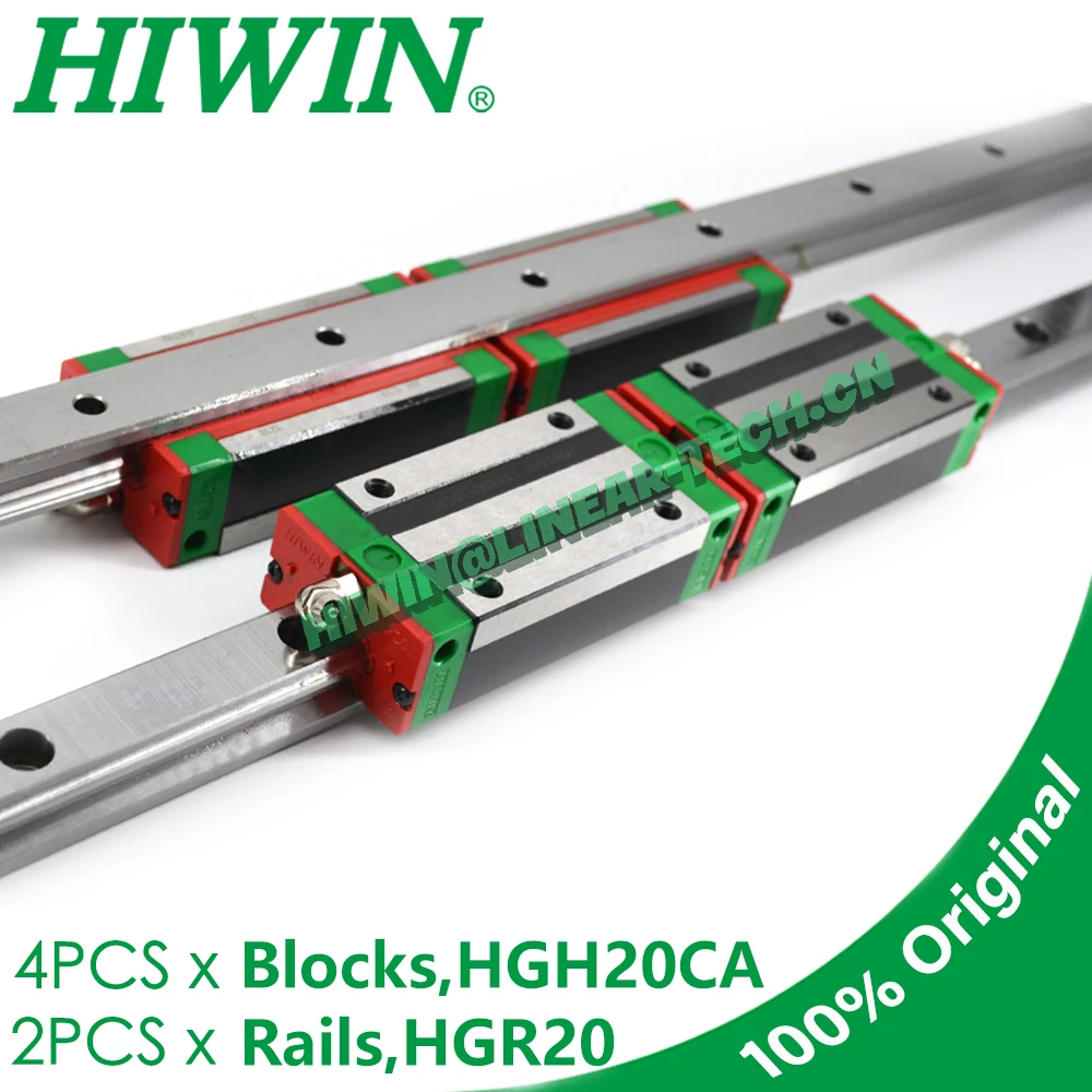 Imagem -03 - Hiwin-bloco da Corrediça do Transporte Trilho de Guia Linear Original Hgh20ca Hgr20 200 300 400 500 600 700 800 900 1000 1100 1200 Router do Cnc