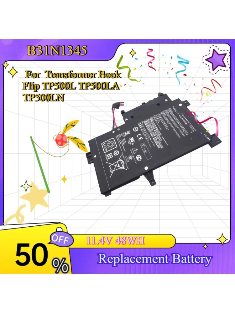 High Quality B31N1345 Laptop Battery For  Transformer Book Flip TP500L TP500LA TP500LN 11.4V 48WH