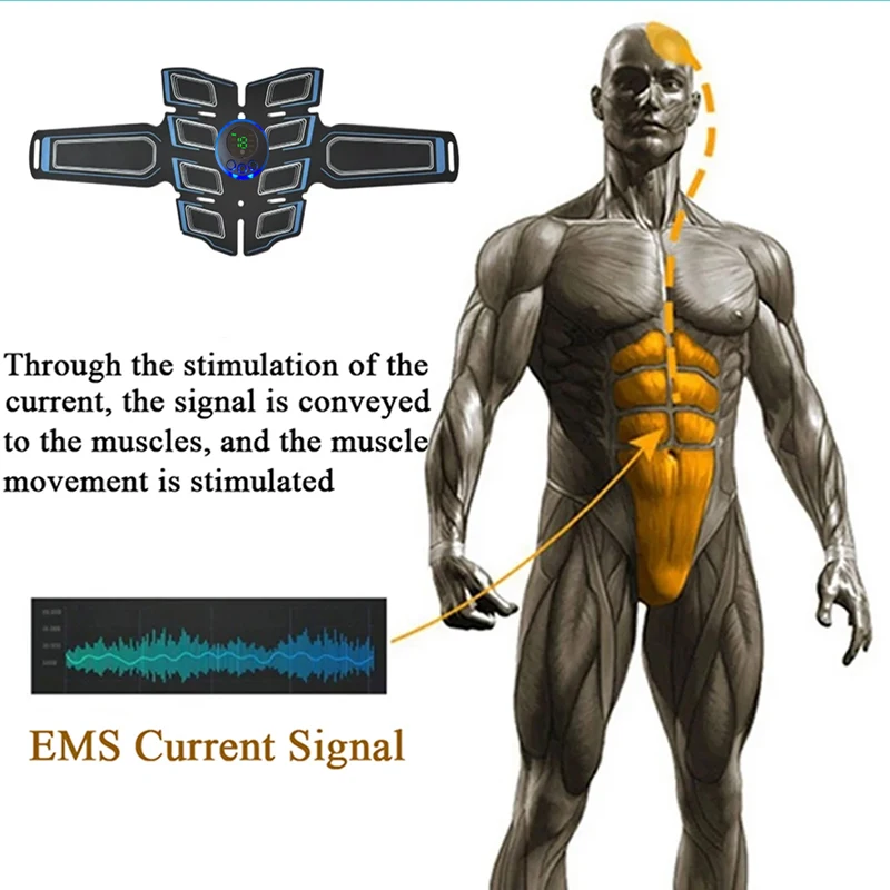 EMS Muscle Stimulator Wireless Smart Fitness Abdominal Training ABS Muscle Massager Neck Back Arm Leg Body Slimming Shaping