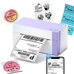 Wi-Fi Thermal Shipping Label Printer 344WF 300dpi Label Printer for Shipping Packages DIY Labels Support Ios Android Laptop