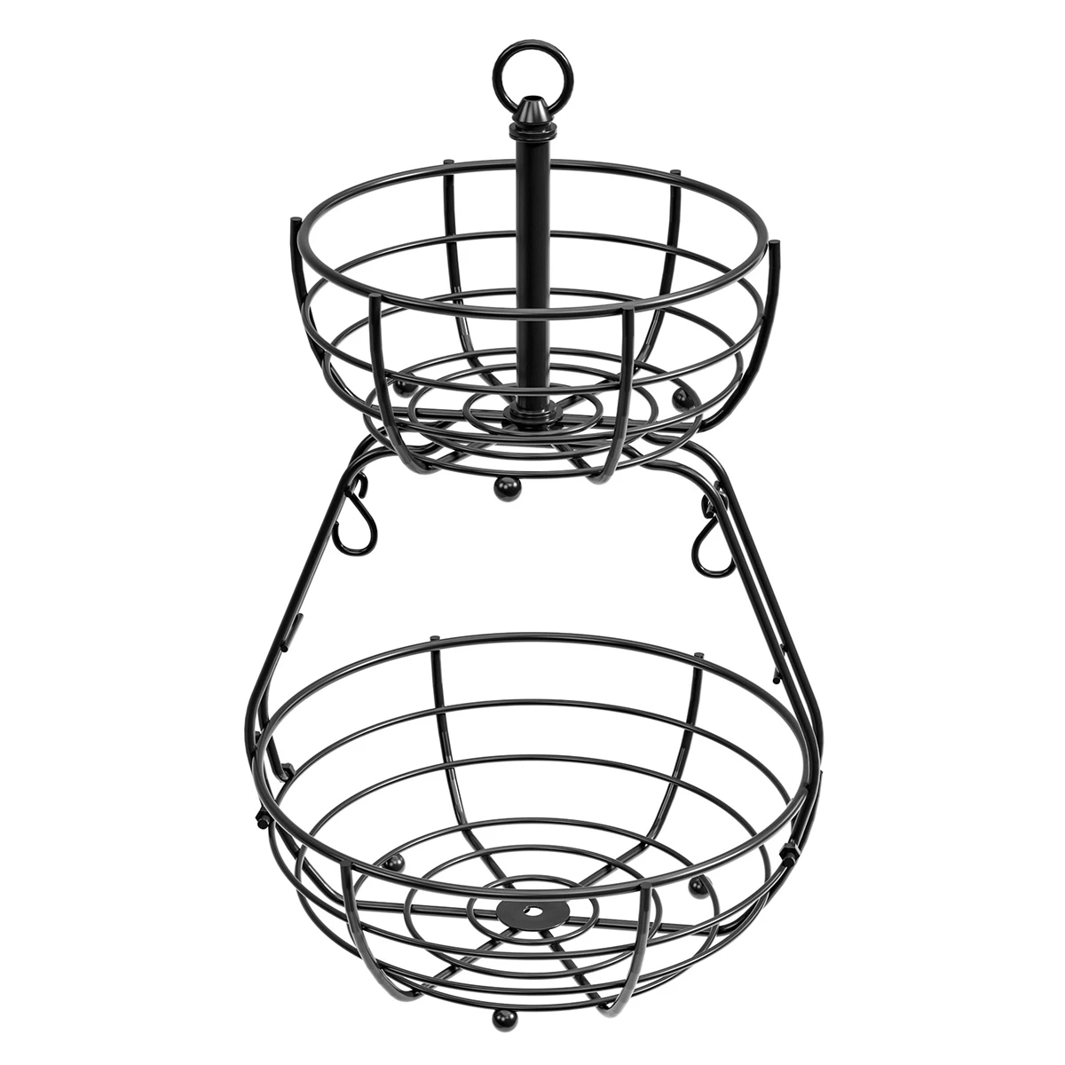 

2 Tier Fruit Organizer Kitchen Organizer Banana Hook Stand 50x30x30cm 2Tier Fruit Basket Effortless Access Basket