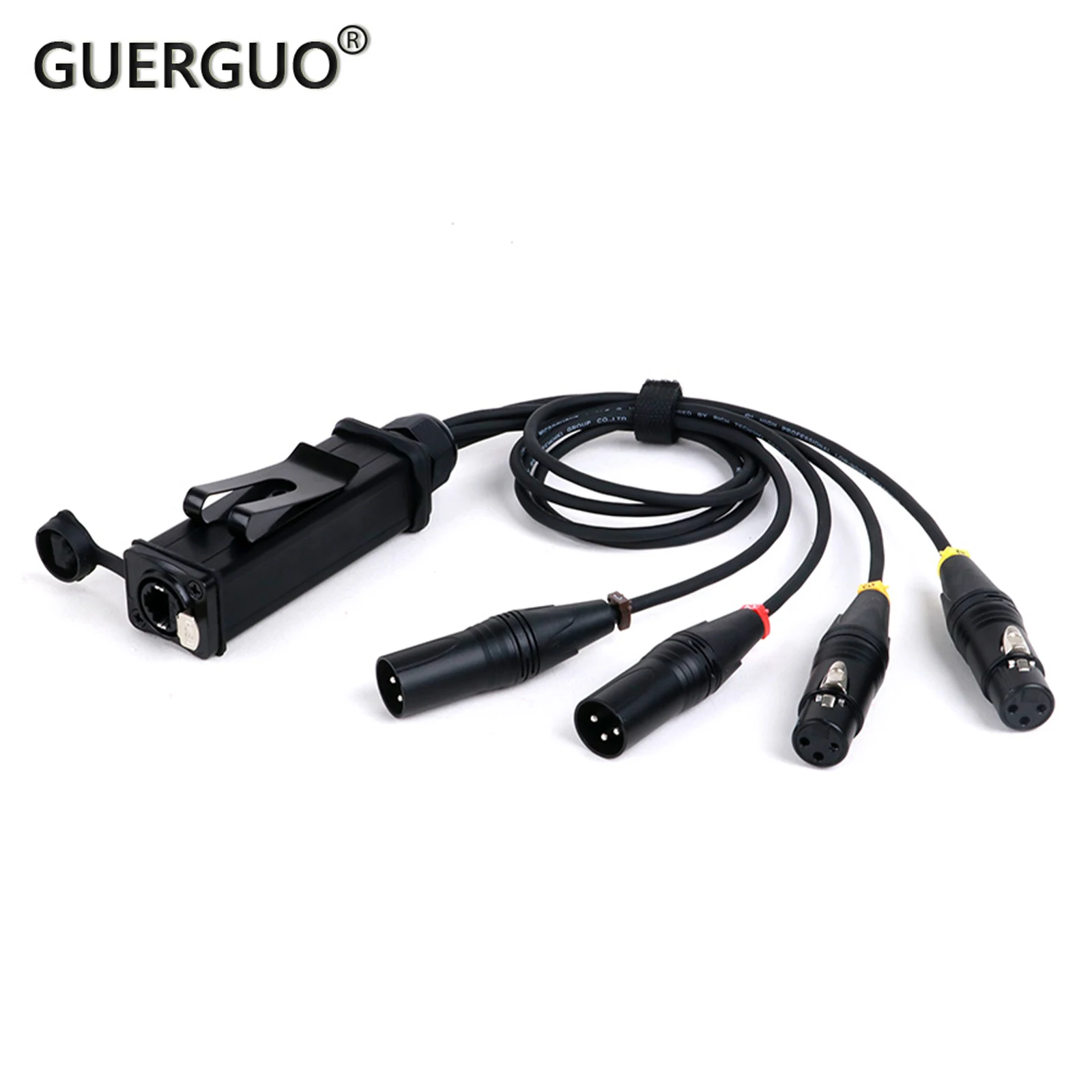 4CH XLR to RJ45 Snake Cable,2 Female and 2 Male XLR to Ethercon CAT6 STP Network Cable for Live Stage, Audio Recording Studio