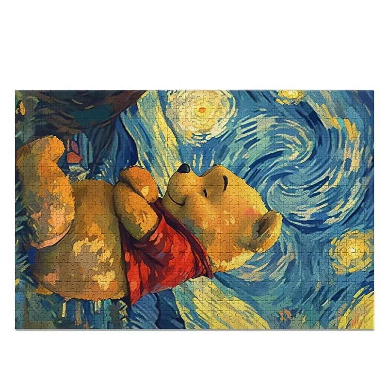 1000pcs Disney Winnie the Pooh Poster and Puzzle, Adult Puzzle, High Quality, Stress-Relieving Fun Family Game, Ideal for Birt