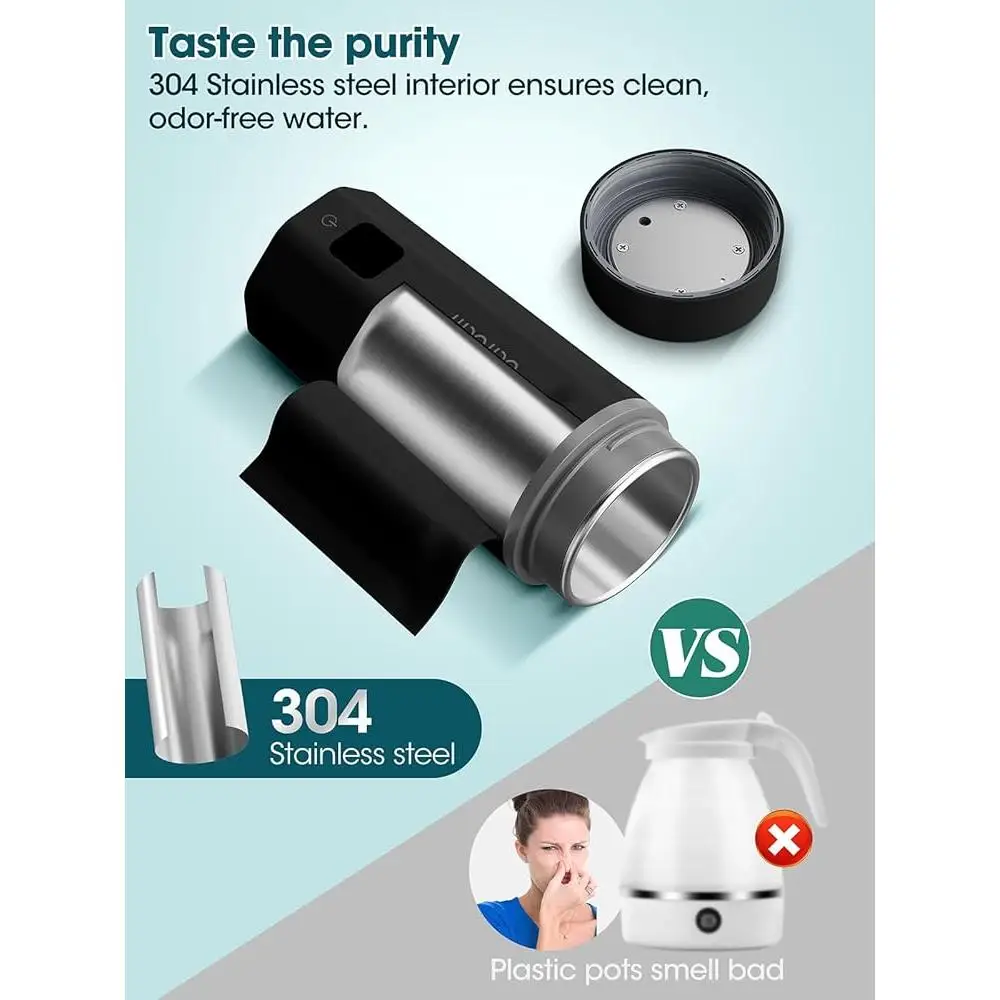 Przenośny czajnik elektryczny Podwójne napięcie 100–250 V 6 zaprogramowanych temperatur Szczelne, szybkie nagrzewanie Kompaktowa konstrukcja Gorąca woda