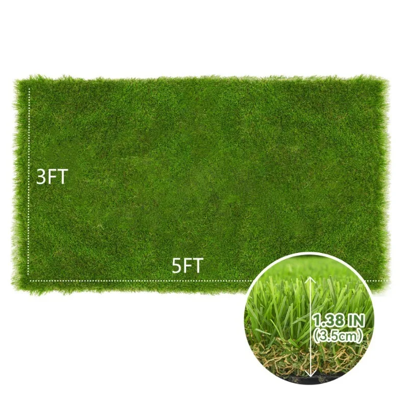 سجادة واقعية من العشب الصناعي للاستخدام الداخلي والخارجي مع فتحات تصريف مثالية لتزيين الفناء وسهلة التركيب والتنظيف #6