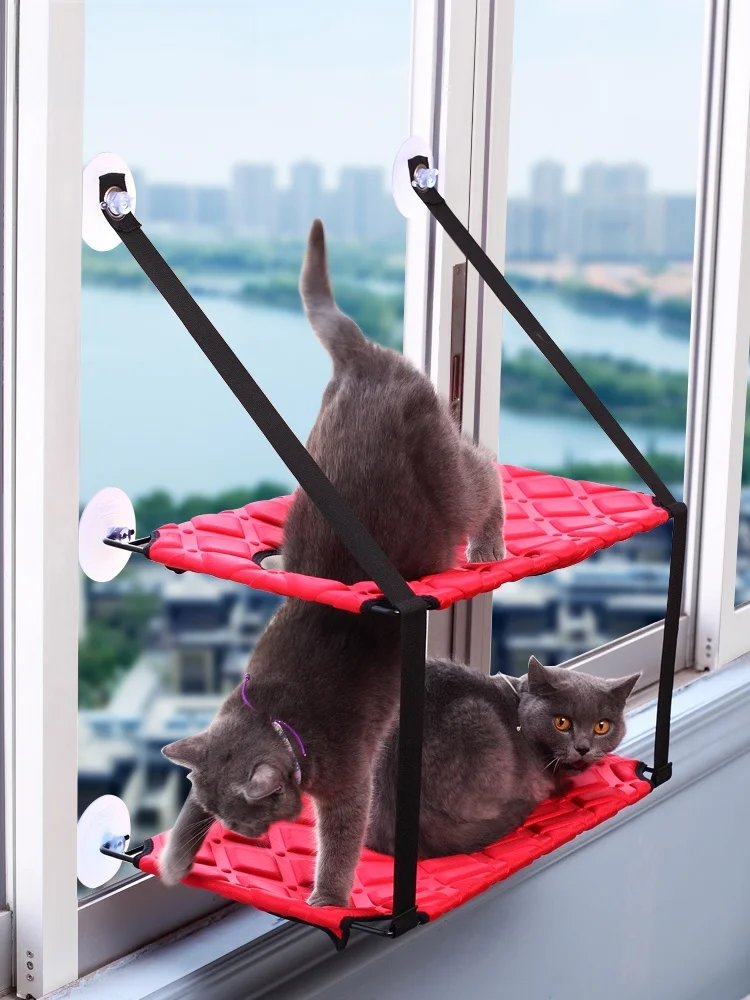 

Двухслойная подвесная кровать-гнездо на присосках для балкона и окна, дышащая, для дома и общежития