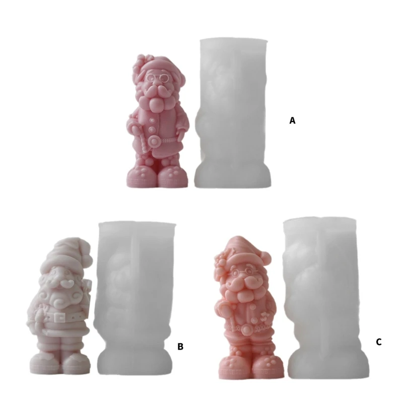 Flexible Silicone Mold Handmade Scented Candle Mould Santa Claus Shaped Aromatherapy Jewelry Mold Home Decorations