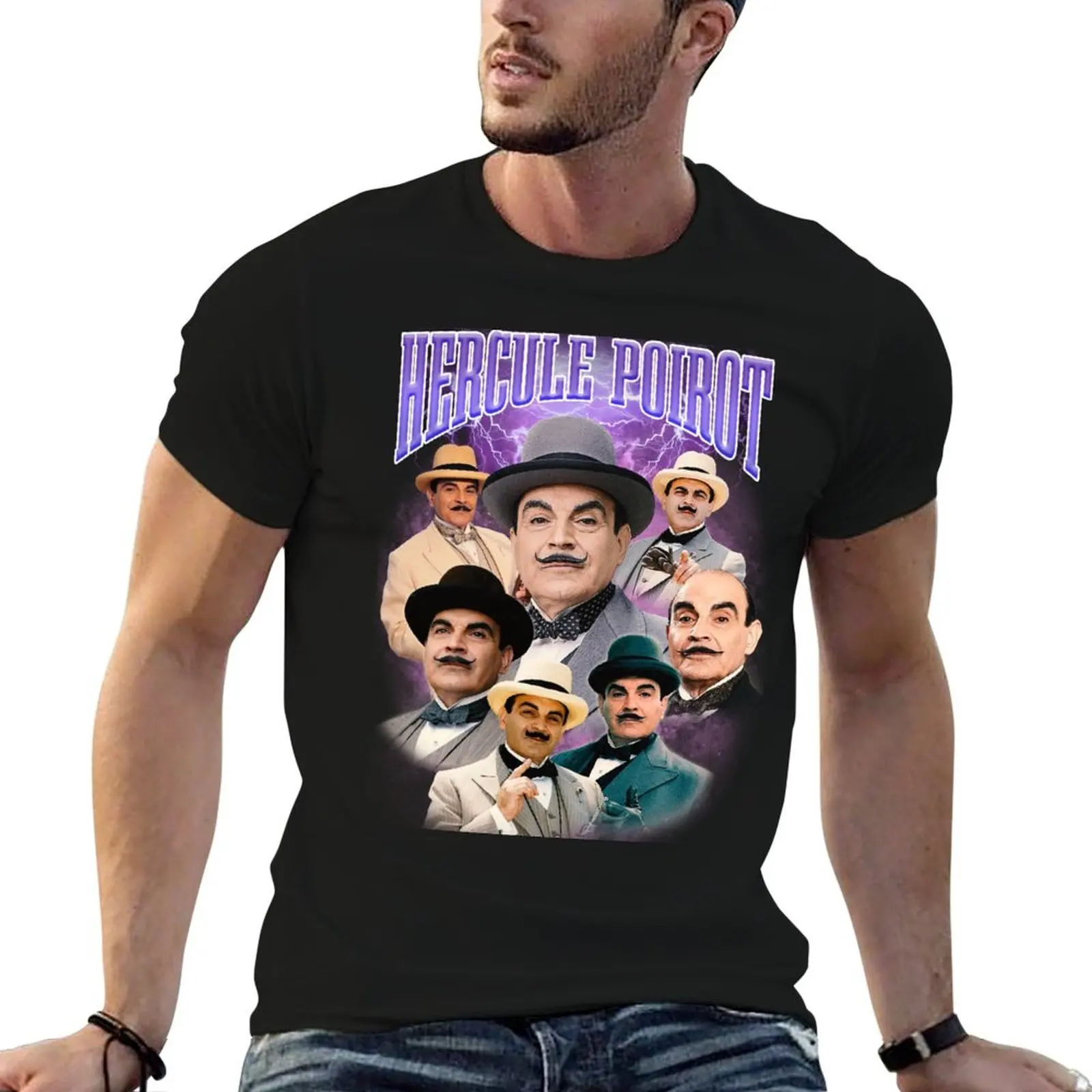 Bootleg 90'S RETRO STYLE HERCULE POIROT RAP T-SHIRT DESIGN T-Shirt essential t shirt sublime funny t shirts for men