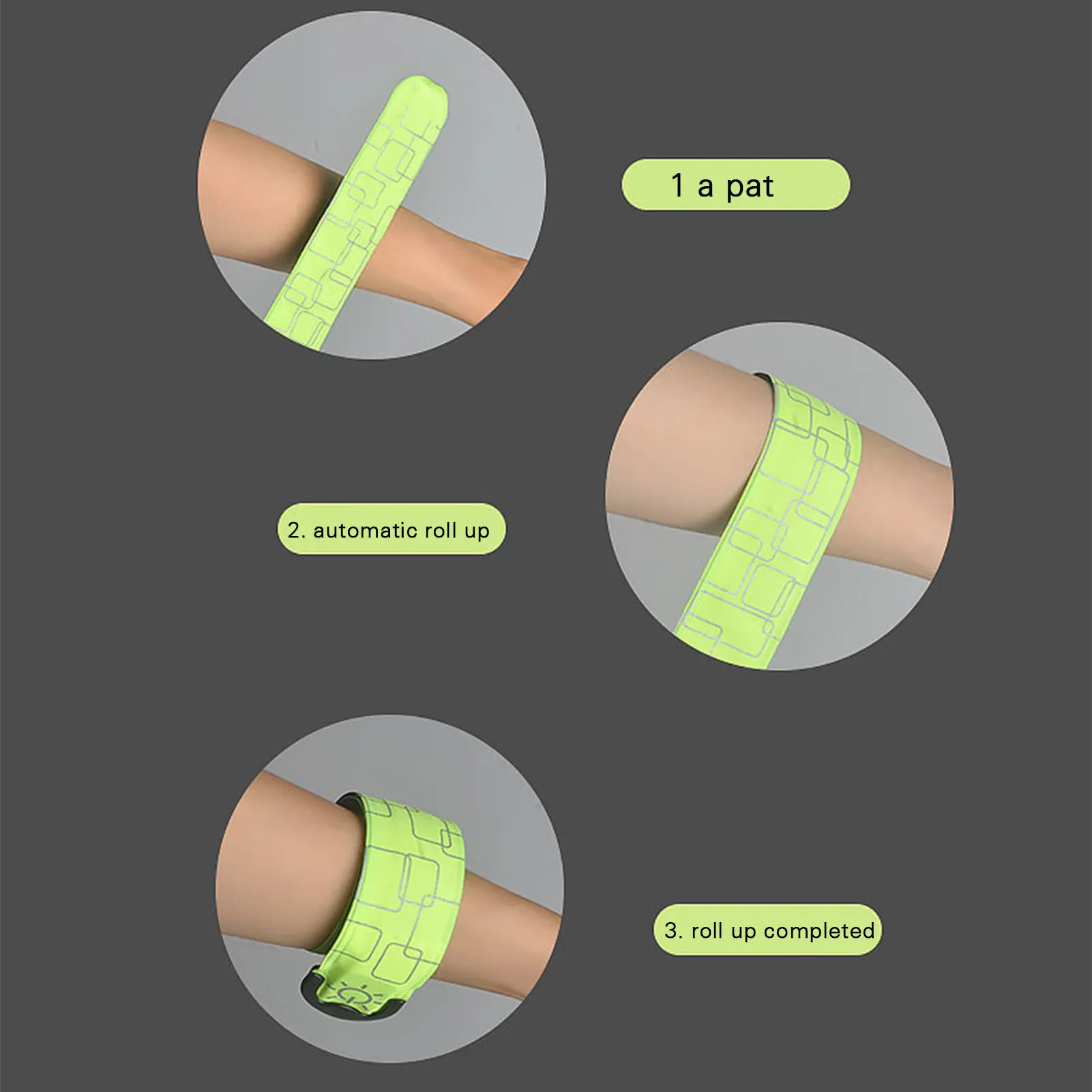 Recarregável Leg Strap Slap Bracelet Belt, Laranja, Azul, Verde, Branco, Vermelho, Rosa, Adequado para Ciclismo, Corrida, Corrida