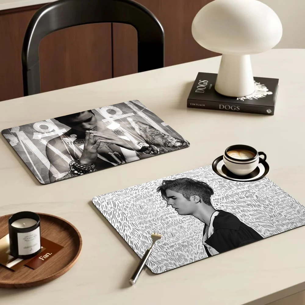 Fashion Justin Bieber Kitchen Draining Mat Non-slip Drain Dish Mats Coffee Pad Heat Resistant Placemat Dinnerware