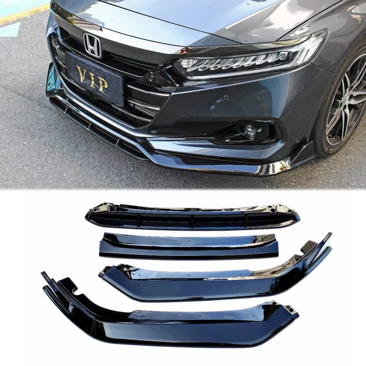 4PCS For Honda Accord Front Bumper Lip Spoiler Body Kit Side Splitter Diffuser Protection Guards 2022 10.5th Gen Car Accessories