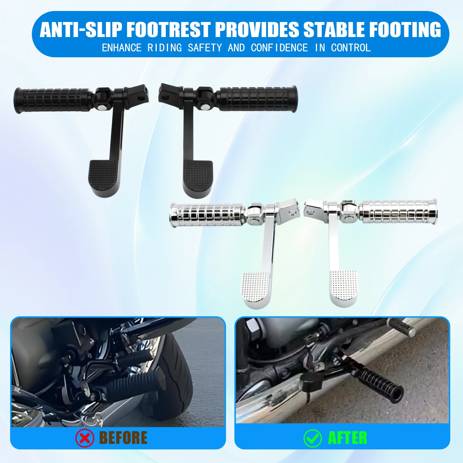 CNC Aluminum Front Footpeg Extension Pedal Extender Rider Footrest Extend Support Modified Parts For BMW R18 Classic 2020‑Up