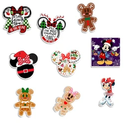 10Pcs/Lots Disney Cartoon Mickey Christmas Series Flat Resin Set Flat Back For DIY Phone Decorations