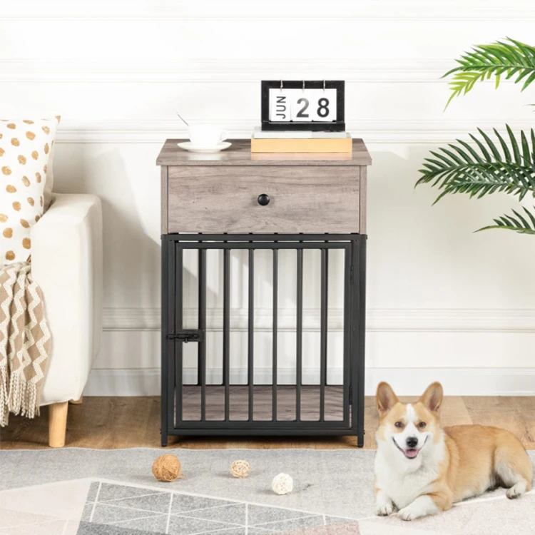 Wholesale Dog Crate Industrial Style Indoor Dog Kennel With Door Dog Cage House Furniture