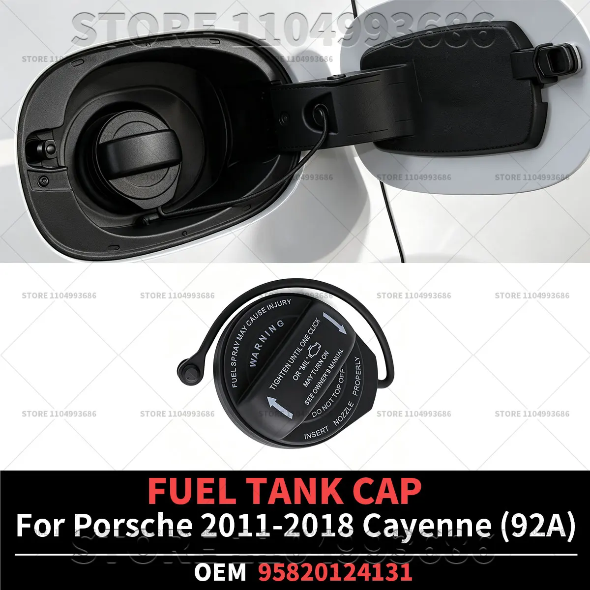 For Porsche 2011 2012 2013 2014 2015 2016 2017 2018 Cayenne Base GTS Turbo (958 92A) FUEL TANK CAP OEM 95820124131 95820124130