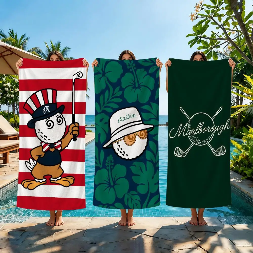 Fashion M-Malbon Golf Towel Beach Towel Quick Dry Absorbent Bath Towel For Swimming Gym Camping Outdoor Sunbathing