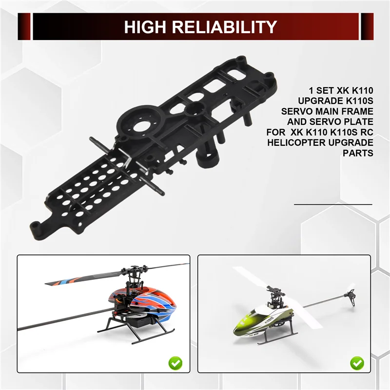 

B49B-1 Set XK K110 Upgrade K110S Servo Main Frame And Servo Plate For Wltoys XK K110 K110S RC Helicopter Upgrade Parts