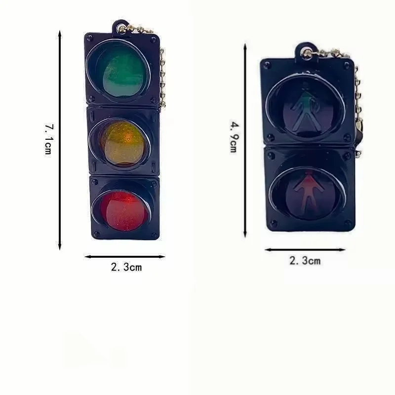LED Traffic Light Keychain Toys Pedestrian Signal Model Mini Electronic Creative Keyholder Bag Pendant Car Accessory Adults Gift view 6
