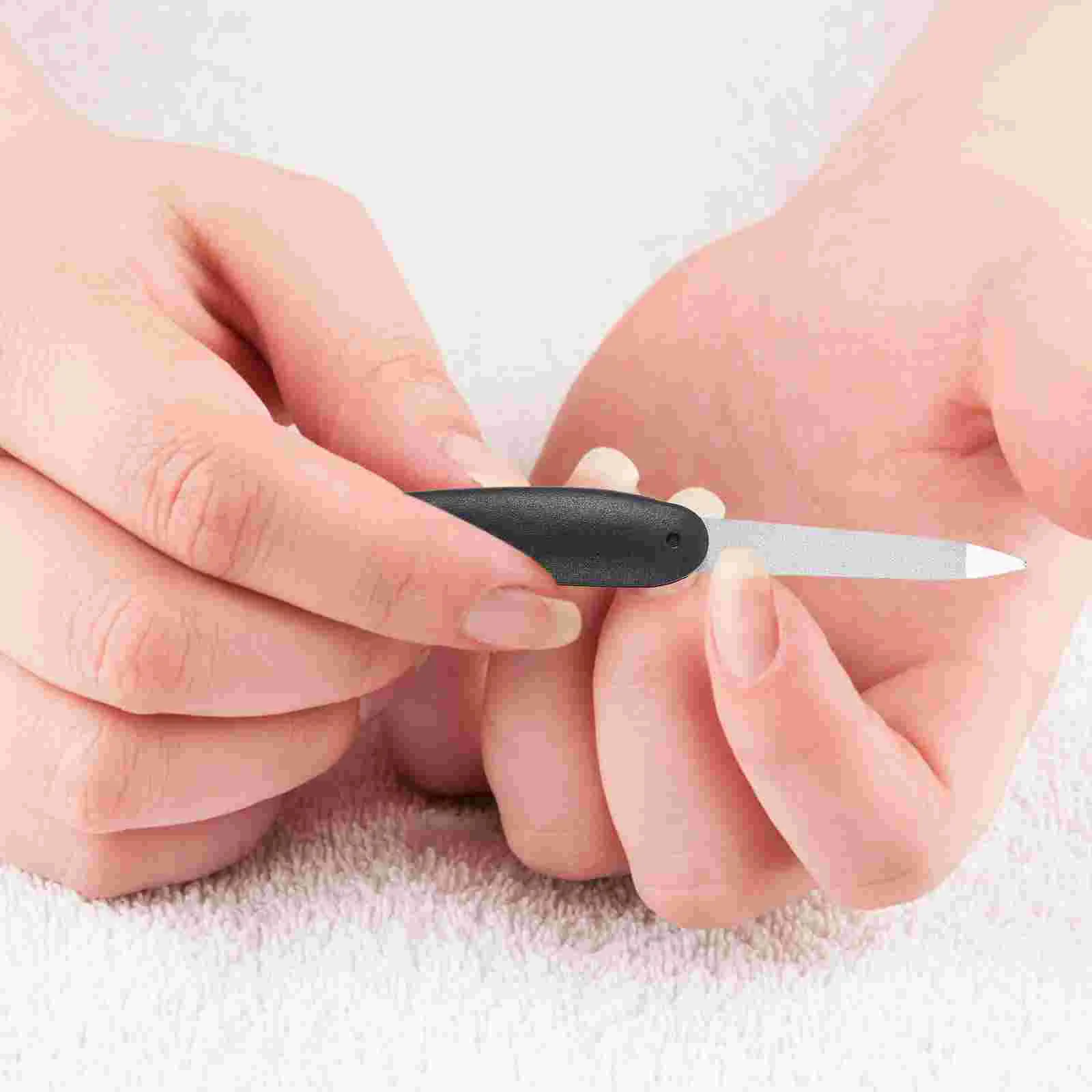 6 個の折りたたみ式爪やすり、爪バッファーファイル、ステンレス鋼トリマーストリップ、小型