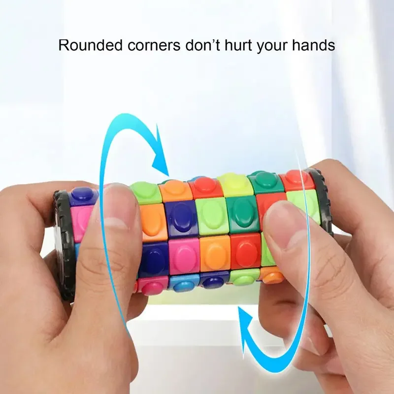 Cube Corn Shape 3D Magic Tower: Develop Intelligence with Rubik's Cube Decompression Toy DIY Cylindrical Puzzle