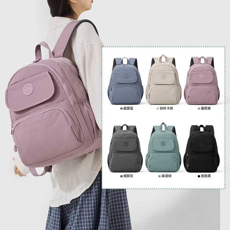 Lightweight School Backpack Teenage Girls Women Backpack Large Capacity Fashion Daypack for Student Commute Outdoor Hiking