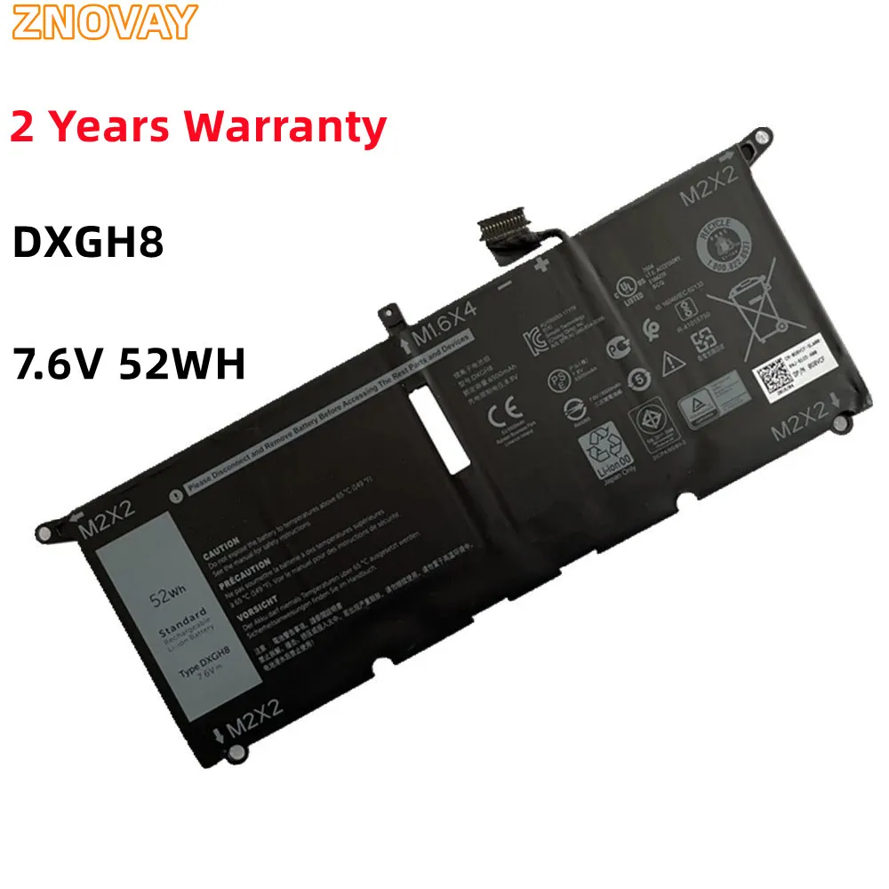 

ZNOVAY DXGH8 7.6V 52WH Laptop Battery For DELL XPS 13 9380 9370 7390 For DELL Inspiron 7390 2-in-1 7490 G8VCF H754V 0H754V P82G