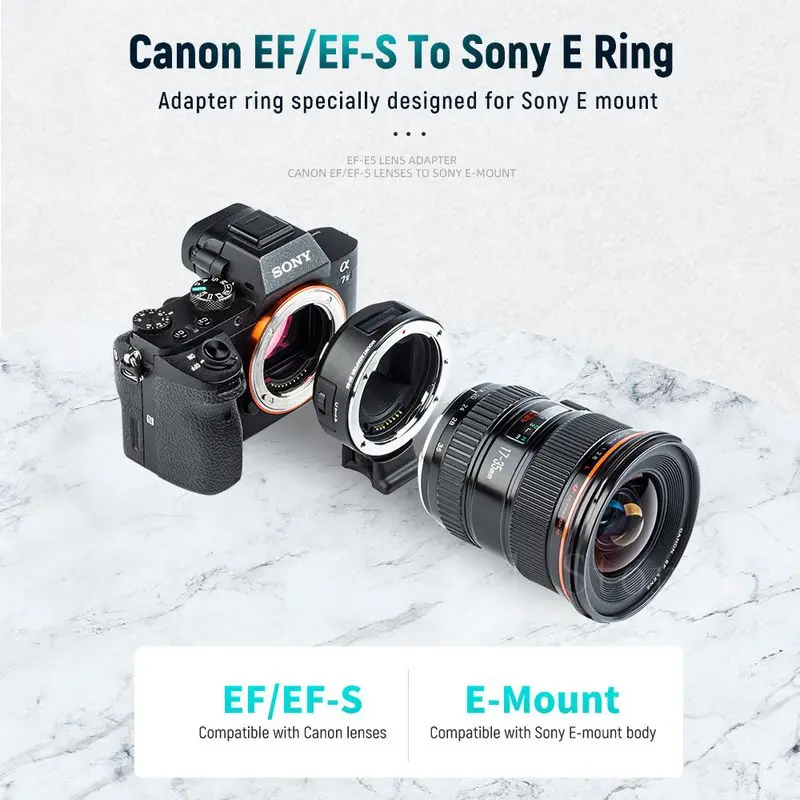 Viltrox EF-E5 Auto Focus LED Display Smart Lens Adapter Ring Full Frame for  EF EF-S Lens to E Mount Camera NEX AII7