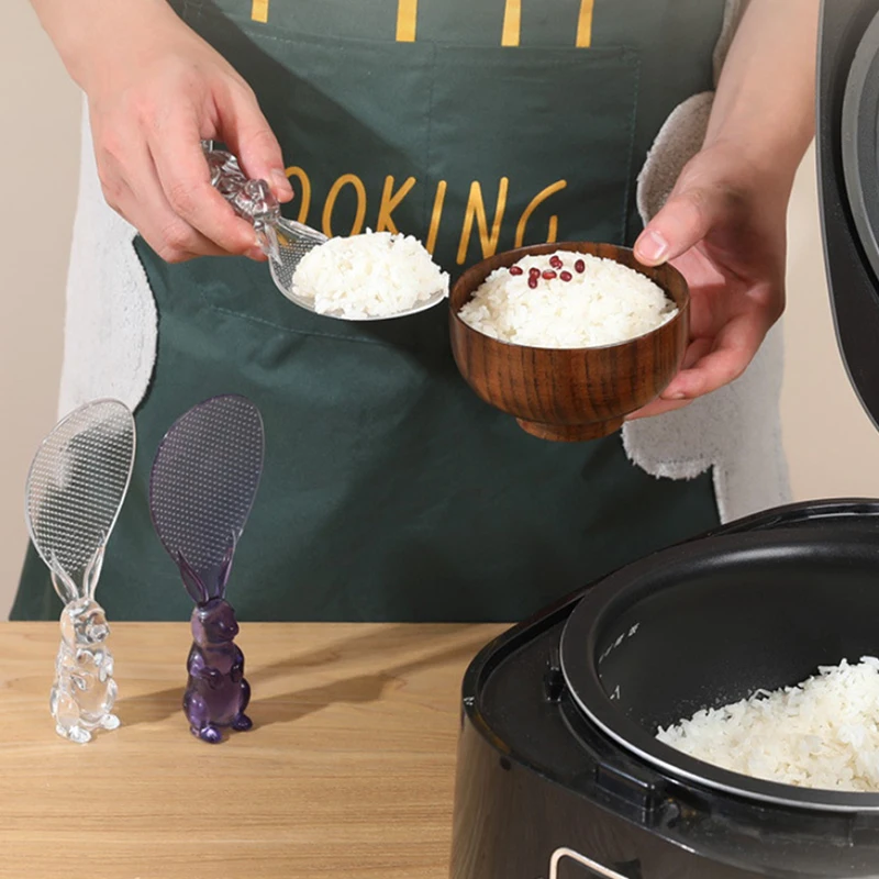 1 Stuk Konijn Lepel Staande Konijn Rijstschep Rijstkoker Rijstlepel Creatieve Antiaanbaklaag Rijst Cartoon Rijstlepel