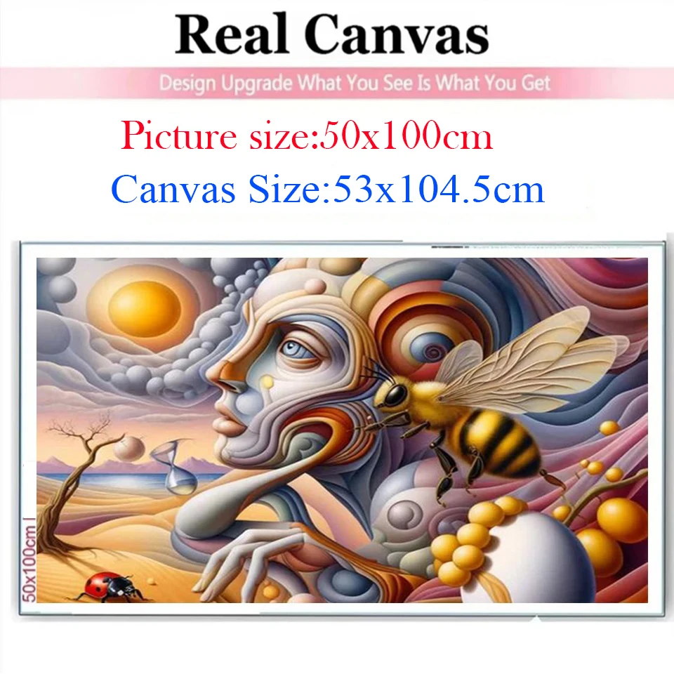 Abstract Bee Man Diamond Painting Famous Surrealism Picture Of Rhinestone DIY 5D Embroidery Diamond Mosaic Puzzle Home Art Gift