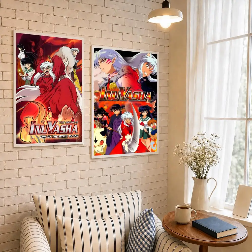 Anime I-Inuyasha Poster PP Self-Adhesive Waterproof Wall Decor for Bedroom,Living Room,Dorm,Bar Aesthetic Decor Gift
