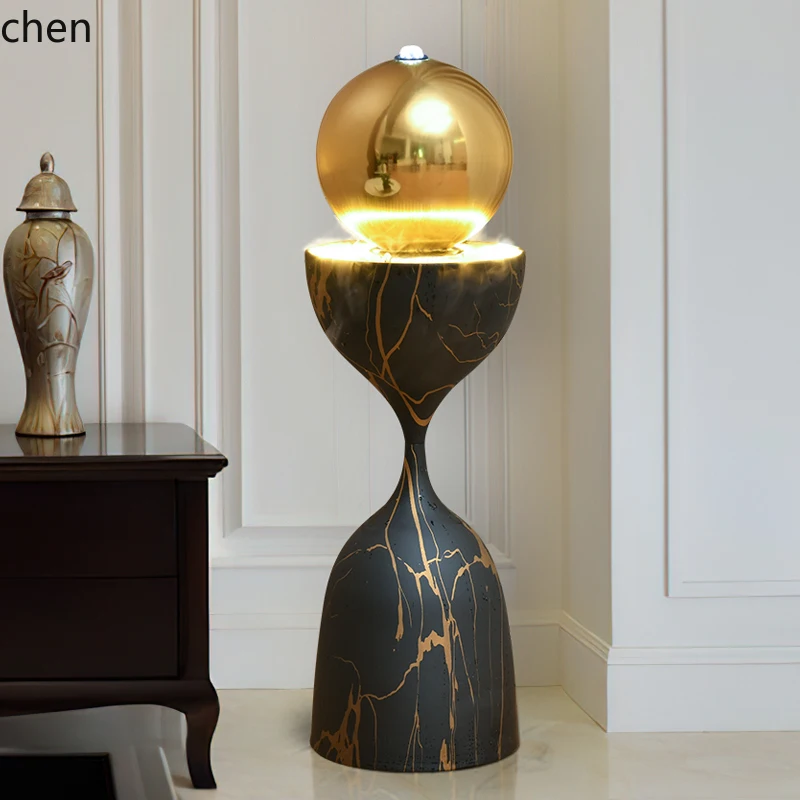 

HXL flowing water fountain ornament floor-to-ceiling circulating water bar table transfer ball decoration
