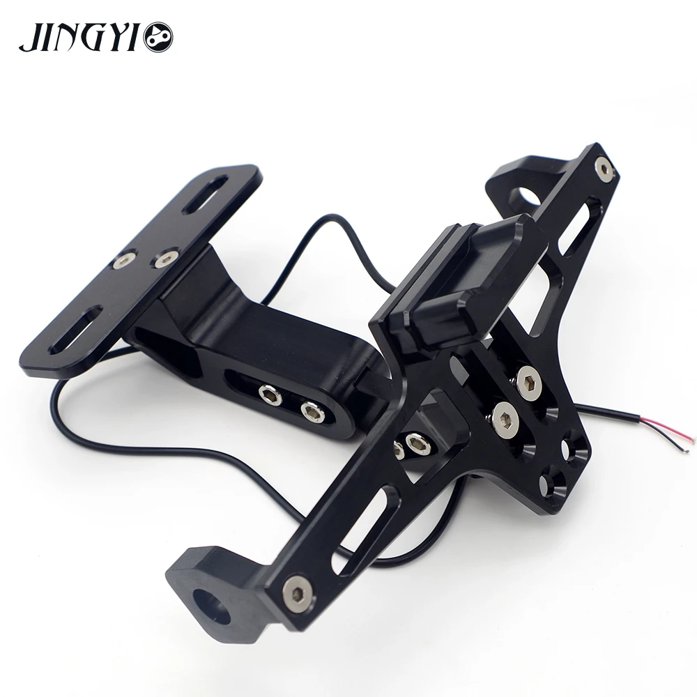 

CNC Motorcycle License Plate Holder Moto Rear Tidy Bracket With Led Lamp For klx250 xmax 125 yamaha fz6 s2