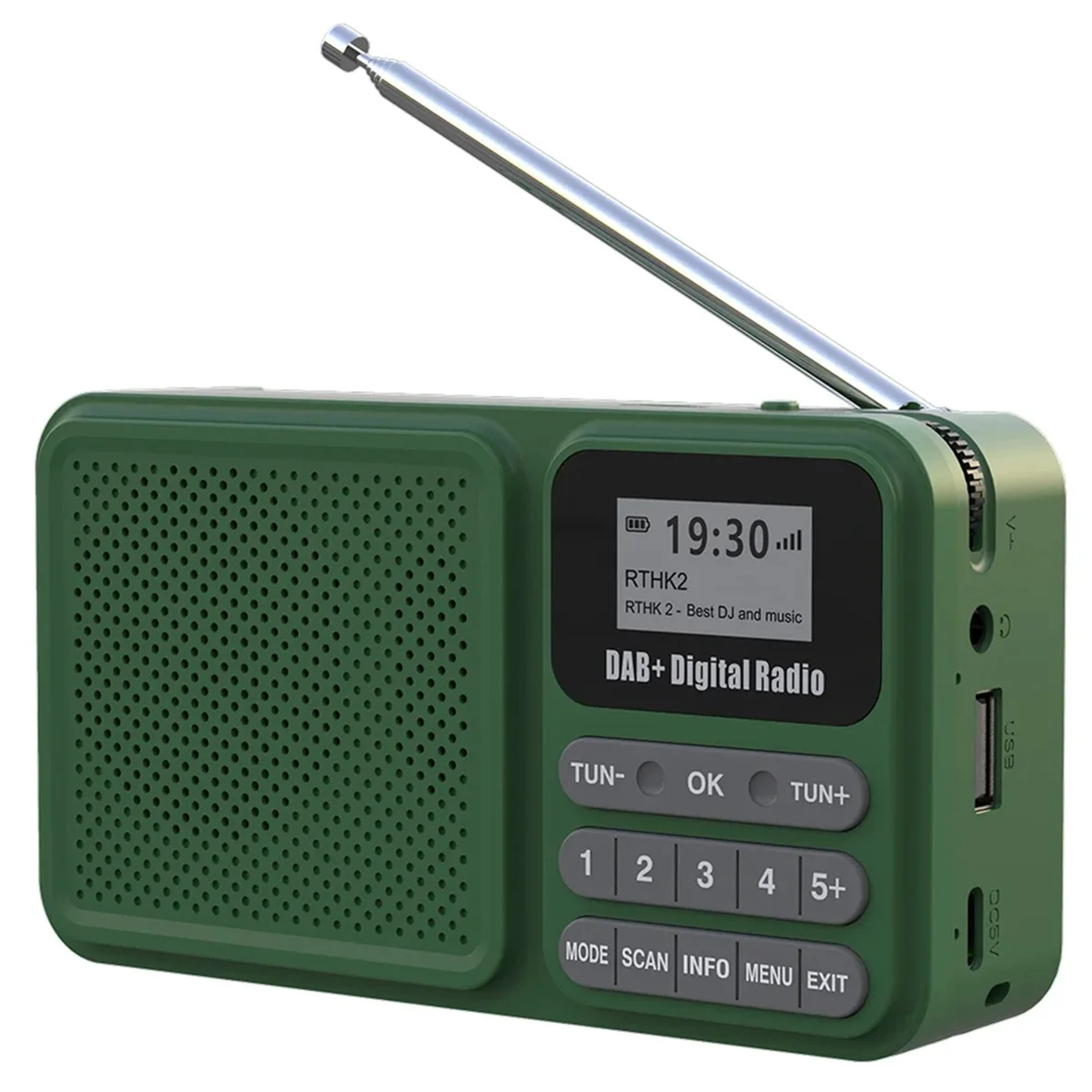 

AU47-Portable DAB+ Digital Radio Solar Powered Bluetooth FM Radio Supports U Disk TF Card Mp3 Play Loudspeaker LCD Display
