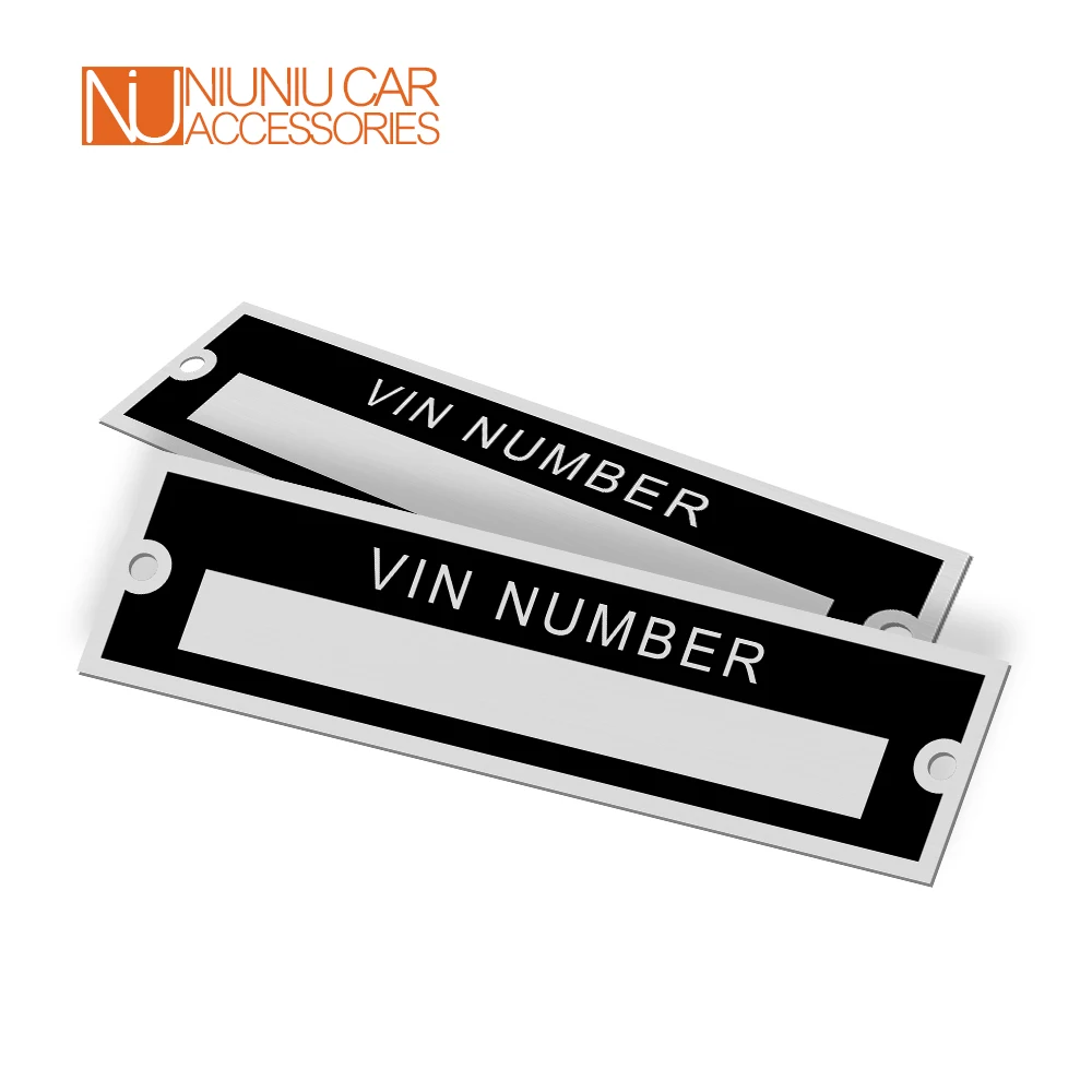 Blank oder Gravierten Aluminium ID Tag VIN Serielle Platte Fahrzeug Identifikation Nummer 95X25mm Motorrad Caravan RV Camper teile