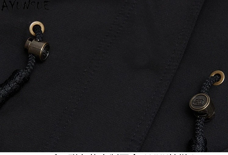 AYUNSUE Parka de piel de conejo Rex para mujer, ropa de calle 20225, abrigos de piel auténtica de longitud media para mujer, ropa, abrigo cálido de invierno con Cuello de piel de zorro