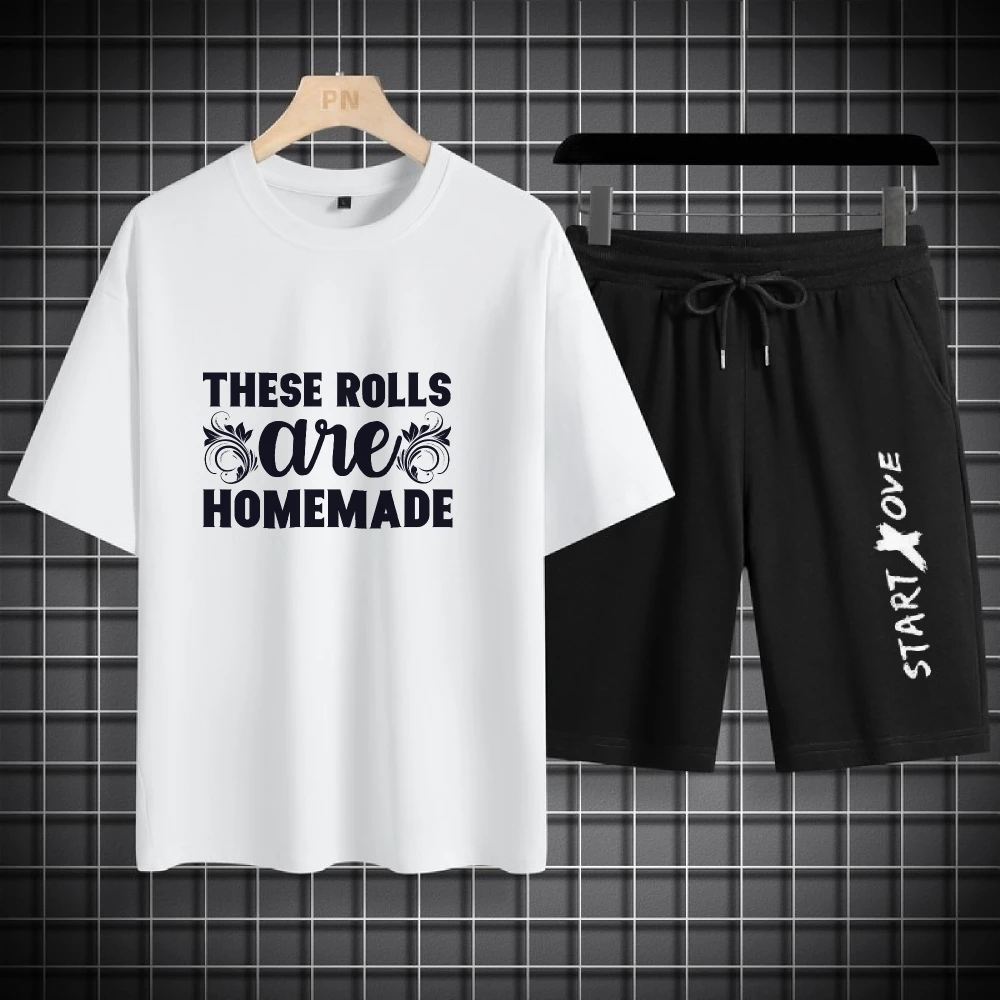 

2025 summer Mens Thin Tracksuit Fashion Sports T-shirts+shorts Set Breathable Casual Sportswear for Daily Wear suits gym sets