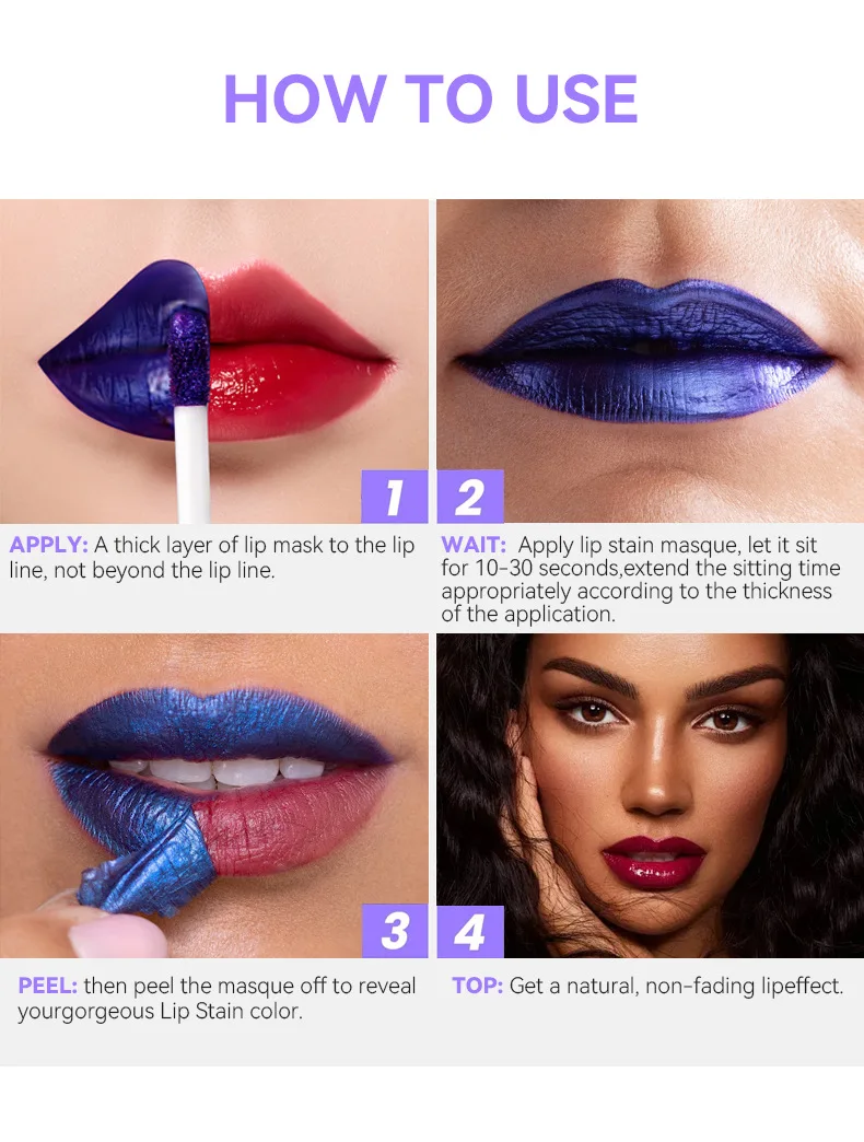 ลิปไลเนอร์กันน้ำแบบลอกออกได้ ลิปกลอสแบบติดทนนาน เนื้อแมทท์ สีน้ำตาล สำหรับคอนทัวร์ริมฝีปาก ลอกออกได้ ติดทนนาน