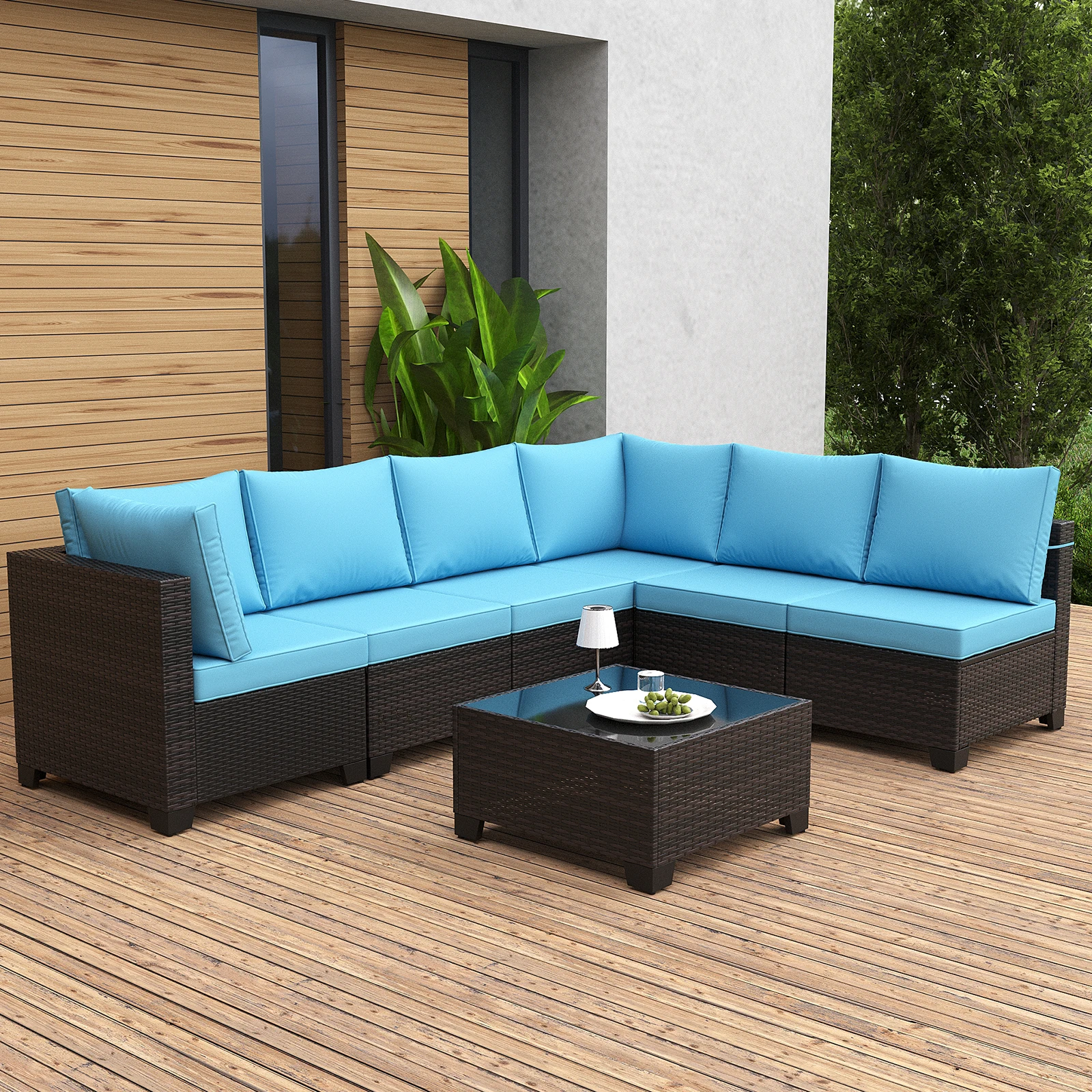 Outdoor Sofas Rattan Wicker Patio Garden Sofa Set Furniture Waterproof