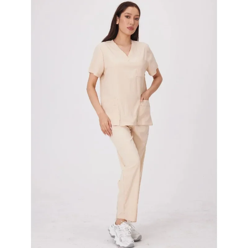 Uniformes clínicos mulher uniforme clínica dental corredores esfrega terno médico hospital esfrega uniformes conjuntos spa trabalho wear-b