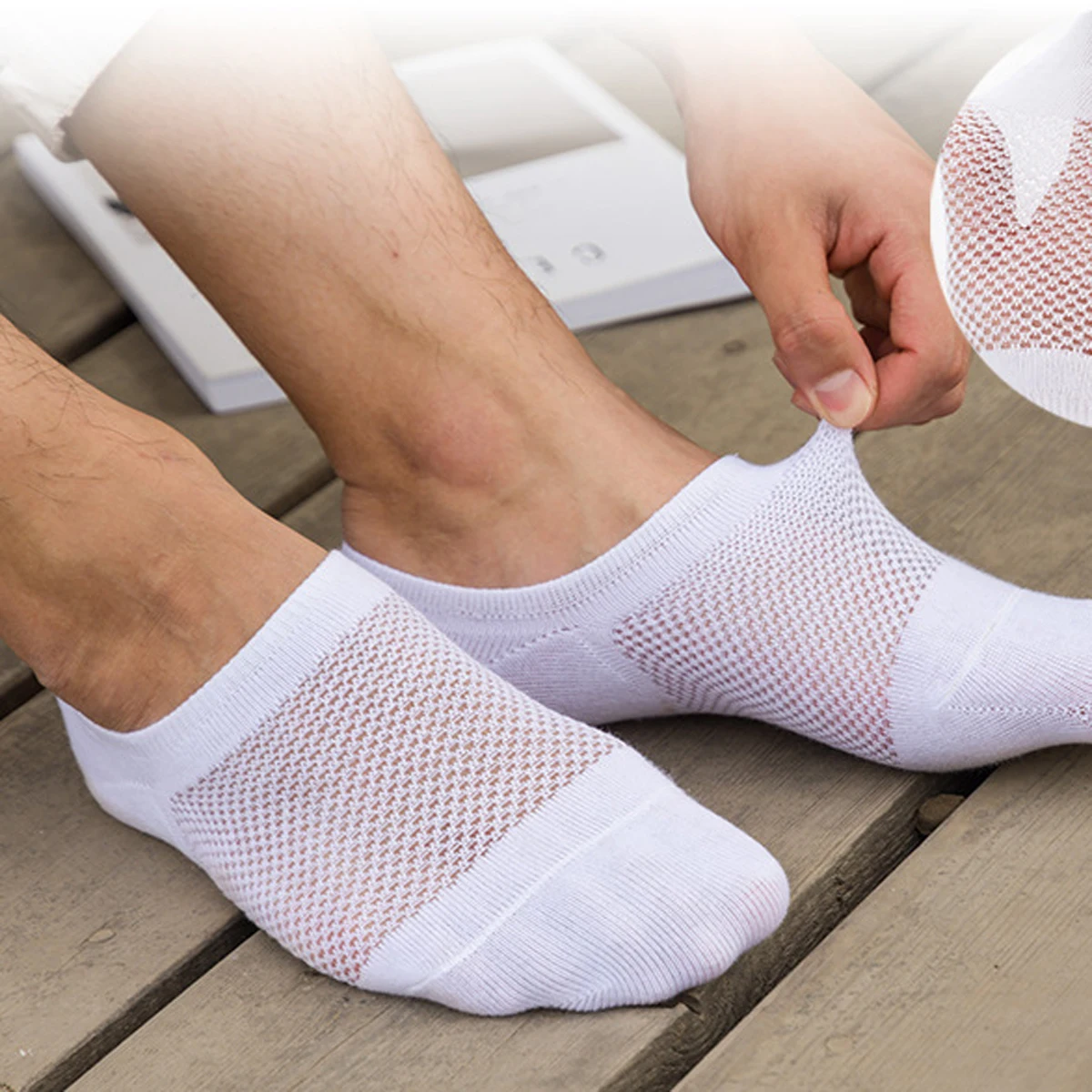 1 Pair Men\'s Fashion Happy Summer Autumn Non-slip Invisible Cotton Socks Male Ankle Sock Slippers Breathable Socks