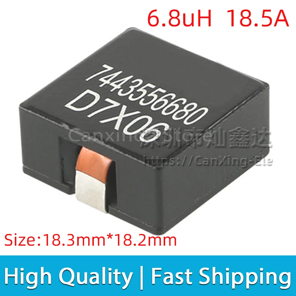 

2pcs 7443556680 SMD SMT Power Inductor Inductance 680 6.8uH 18.5A High Current Flat Copper Coils Filter Low Profile 18.3*18.2mm