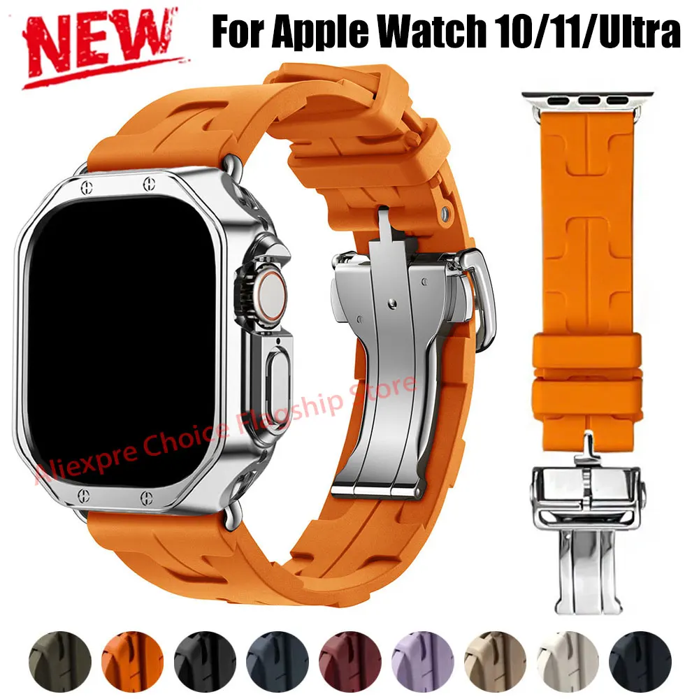 

Ремешок Kilim Single Tour для Apple Watch 46/42 мм Ultra 3 49 мм, силиконовый браслет Iwatch 10, 11 9 8 7 44/45 мм SE 321 38/40 мм Correa